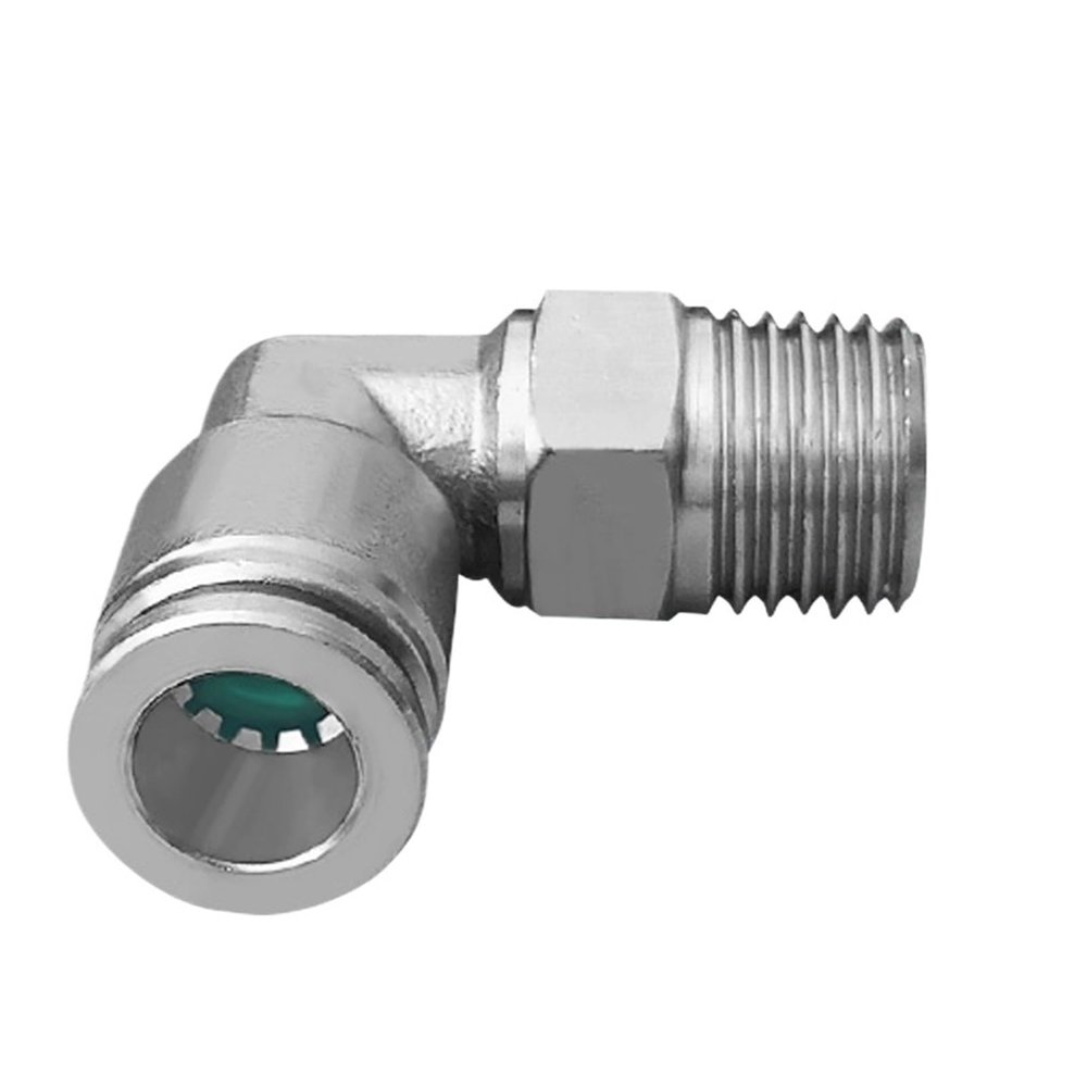 CZAOINCU 30-Piece 304 Stainless Steel PL Series Pneumatic Tube Quick-Connect Threaded Elbow Fittings, PL8-02/4-M5/6-04/10-03 (PL6-04)