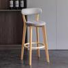 UYHBCNQD Solid Wood Bar Stool with Backrest and Footrest view 1