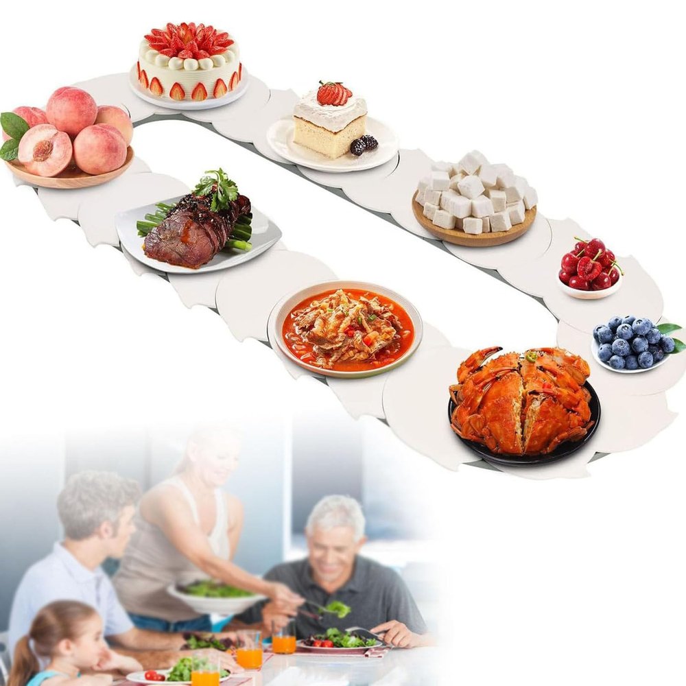 360° Rotating Turntable for Rectangular Tables, Adjustable