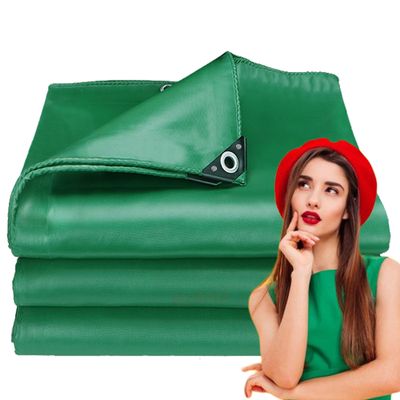 WLRHGl Tarp with Eyelets, 1 x 23 m Fabric Tarp, Waterproof, Mildew-Resistant, Tear-Resistant, Green