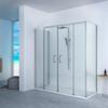Shower Tray 85 x 165 cm Extra-Thin White + Shower Enclosure 85 x 165 cm, 200 cm High view 3