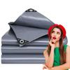 WLRHGl Waterproof Tarpaulin 4 x 18 m, 450 g/m², Gray view 1
