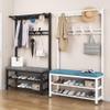 Hall Tree Coat Rack Bench with Shoe Organizer view 4