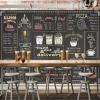 YYZOVBNN Hand-Drawn Chalk Lettering Afternoon Tea Wallpaper, Industrial Restaurant Café Decor view 2