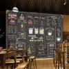 YYZOVBNN Hand-Drawn Chalk Lettering Afternoon Tea Wallpaper, Industrial Restaurant Café Decor view 3