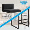 Modern Velvet Bar Stools, Set of 3, 65 cm, Black view 4