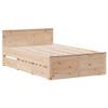 Willood Bed Frame with Drawers 135 x 190 cm, Rectangular Headboard, Natural, No Mattress view 3