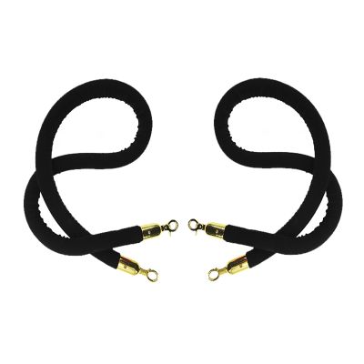 2-Pack Velvet Stanchion Ropes with Hooks, 50–150 cm
