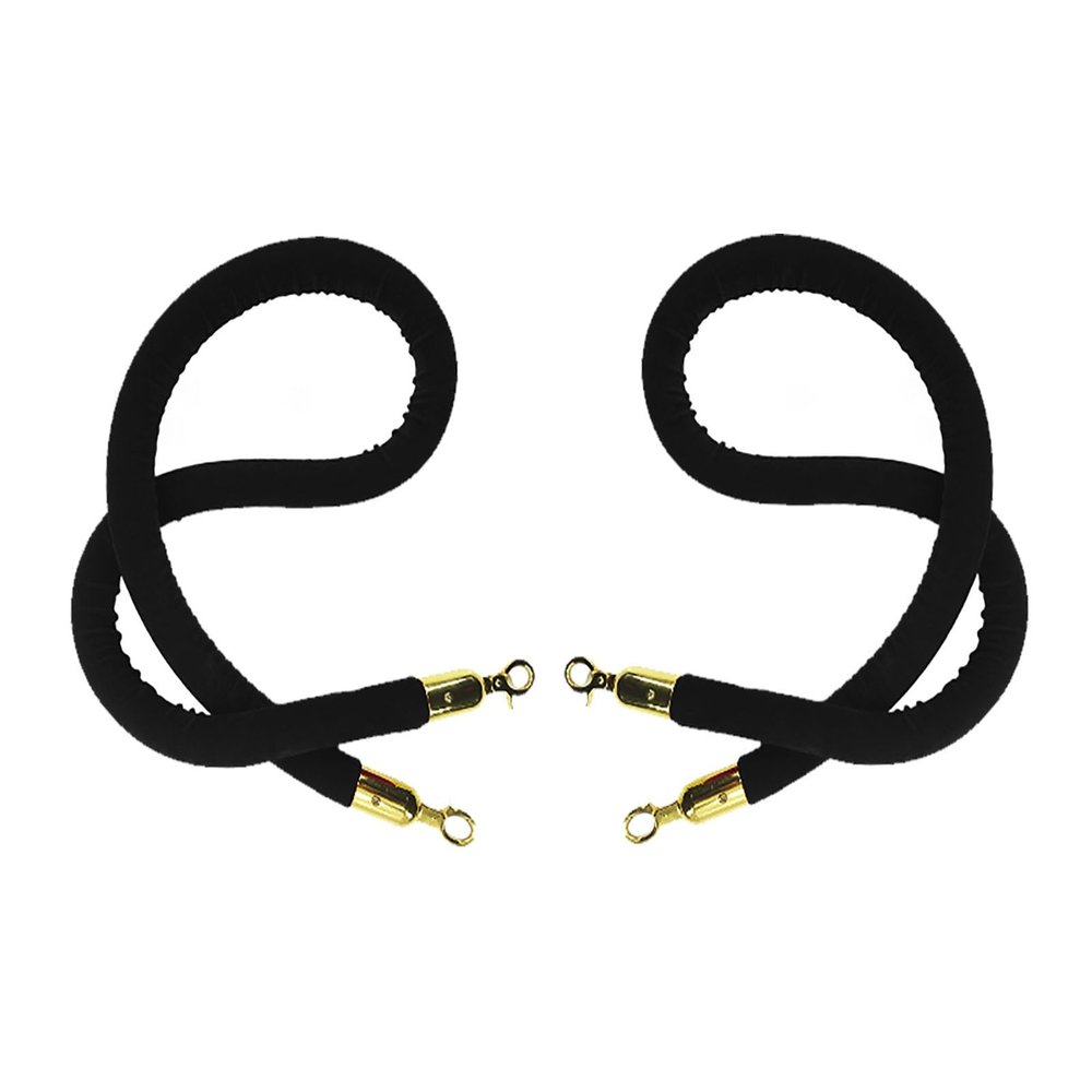 2-Pack Velvet Stanchion Ropes with Hooks, 50–150 cm