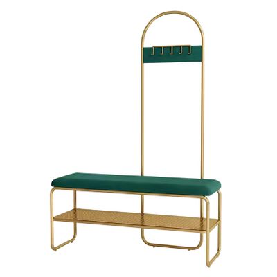 Coat Rack with Shoe Bench