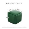 5-in-1 Stackable Ottoman Set with Casters, Leather, Square Seat for Bedroom, Living Room and Dining Room, Beige A view 2