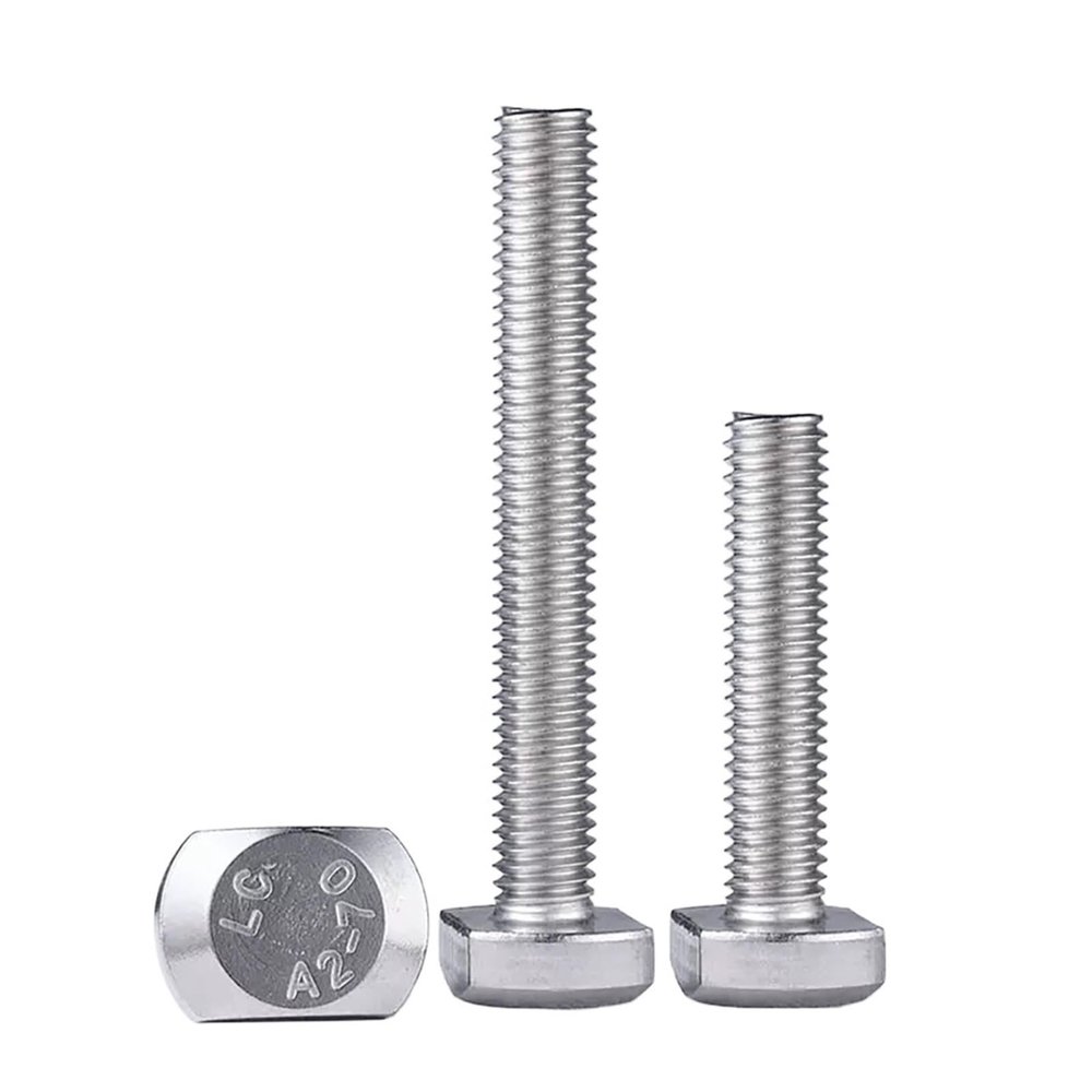 Square-Head Screws, T-Bolts M5 M6 M8 M10 M12, 304 Stainless Steel, 30 mm, 5-Piece M6 (M12 × 25 mm)
