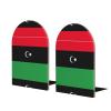Libyan Flag Wooden Bookends with Metal Base view 1