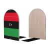 Libyan Flag Wooden Bookends with Metal Base view 2