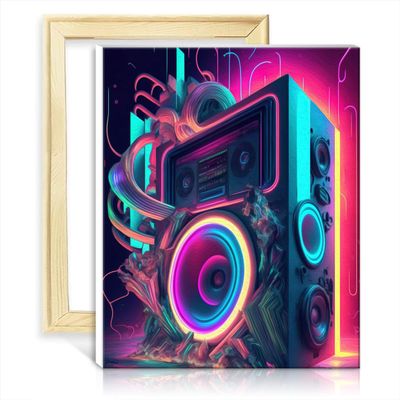 TANGFEIY Live Music Neon Paint by Numbers on Canvas, 30 x 40 cm