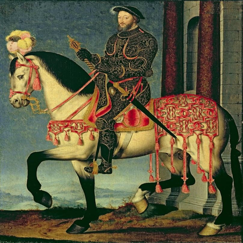 ZHAOSHAN Modern Art Wall Poster, Equestrian Portrait of I. of France by François Clouet, 60 x 90 cm
