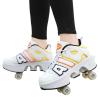 Wttagkl Roller Skate Shoes, Adjustable 2-in-1 Roller Skates, B White Orange, EU 42 view 1