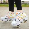 Wttagkl Roller Skate Shoes, Adjustable 2-in-1 Roller Skates, B White Orange, EU 42 view 2