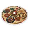 Christmas Tree Skirt with Medallion Pattern, 30 in, Thick Tassel-Trim Tree Skirt for Indoor and Outdoor Use view 2