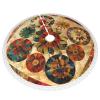 Christmas Tree Skirt with Medallion Pattern, 30 in, Thick Tassel-Trim Tree Skirt for Indoor and Outdoor Use view 3