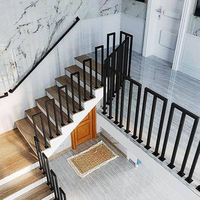 Nordic-Style Black Iron Stair Railing, 95 cm