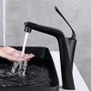 XFMZFUBD Tall Pull-Out Touch-On Bathroom Sink Faucet, Hot and Cold, Brass, Black (Noir) view 3
