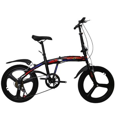 MREGLHUI 20-Inch Folding Bike with Adjustable Stem and Seat Height, Lightweight Aluminum Frame, Variable-Speed City Bike, Black