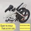 MREGLHUI 20-Inch Folding Bike with Adjustable Stem and Seat Height, Lightweight Aluminum Frame, Variable-Speed City Bike, Black view 2