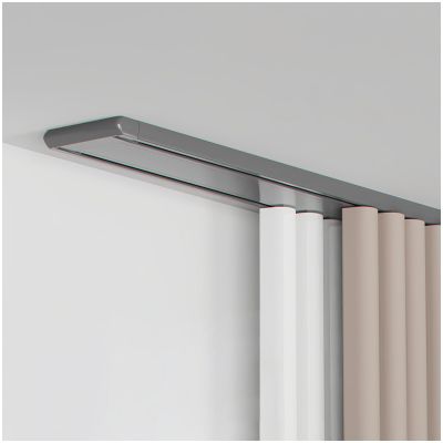 Aluminum Double-Track Curtain Rail | Sturdy and Modern | 1–6 m Length | White | Includes Mounting Hardware | For Flat Bay Windows and Room Dividers (Gray, 1.5 m/4.92 ft)