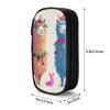Black Alpaca-Llama Print Pencil Case, Large Capacity view 3