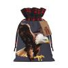3D Pattern Christmas Drawstring Gift Bags, Eagle, Festive Santa Bags with Tags view 1