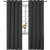 HANGEENGS Linen-Look Thermal Blackout Curtains, 2-Piece Set, Black, 130 x 275 cm (W x H) view 1