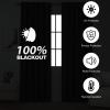 HANGEENGS Linen-Look Thermal Blackout Curtains, 2-Piece Set, Black, 130 x 275 cm (W x H) view 2