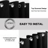 HANGEENGS Linen-Look Thermal Blackout Curtains, 2-Piece Set, Black, 130 x 275 cm (W x H) view 3
