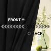 HANGEENGS Linen-Look Thermal Blackout Curtains, 2-Piece Set, Black, 130 x 275 cm (W x H) view 4