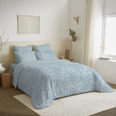 UNIVERSDECOR 6-Piece Reversible Bedding Set for 160 x 200 cm Bed, Cashmere Blue