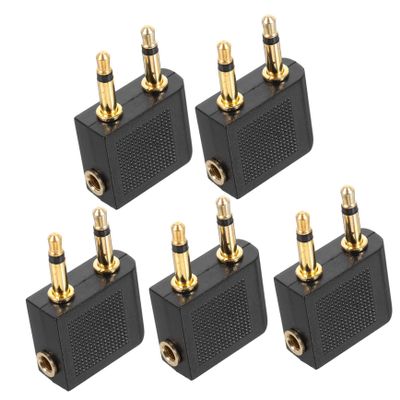 Housoutil 5-Piece Aircraft Audio Adapter, ABS and Zinc Alloy Headphone Adapter