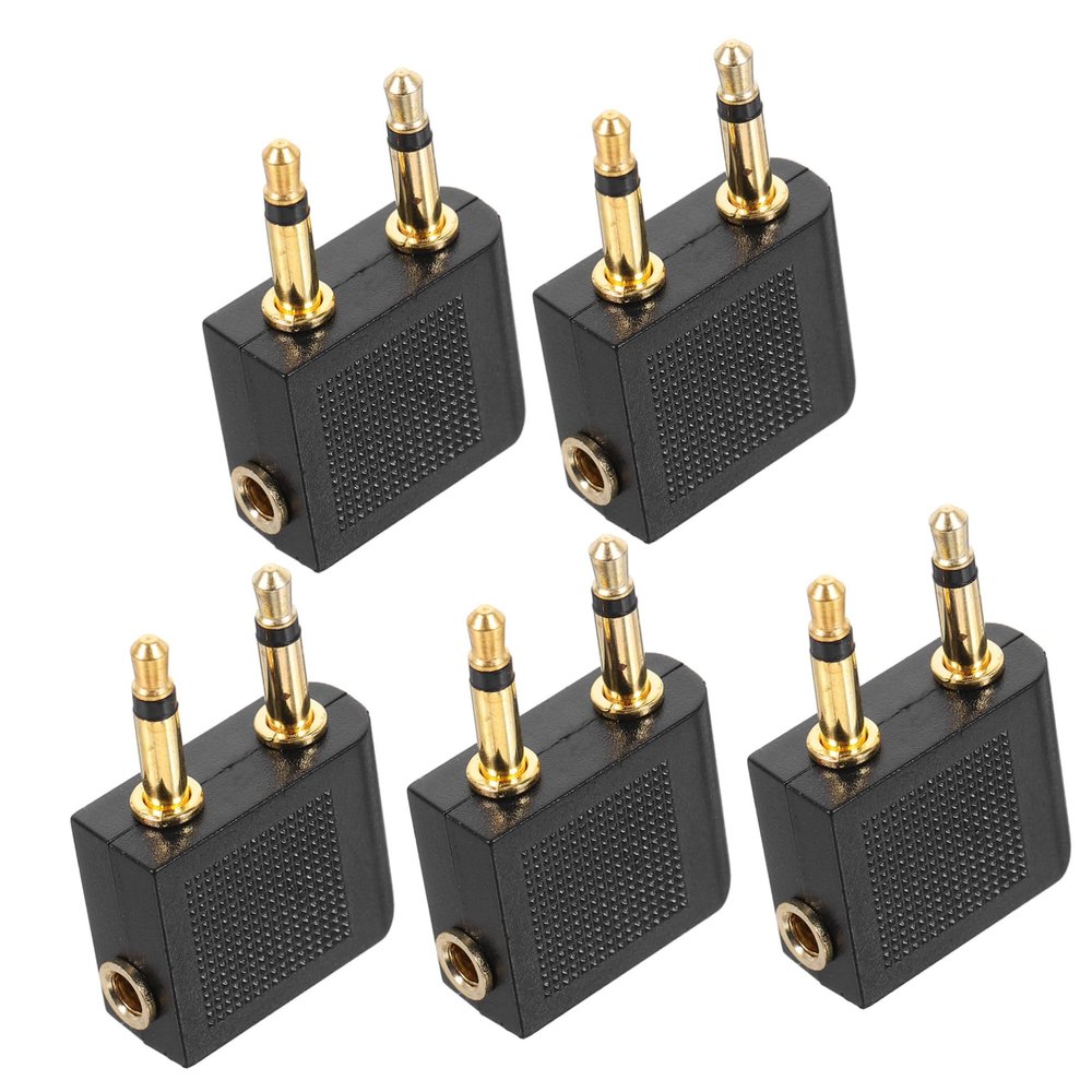 Housoutil 5-Piece Aircraft Audio Adapter, ABS and Zinc Alloy Headphone Adapter