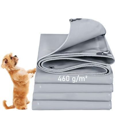 LDQBF Waterproof PVC Tarpaulin, 5 x 5.5 m, 460 g/m², Gray