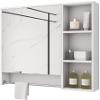 White Solid Wood Bathroom Mirror Cabinet view 1