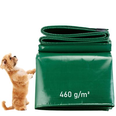 LDQBF Tarpaulin, 3 x 17.5 m, 460 g/m² PVC, Waterproof, UV-Stabilized, Tear-Resistant, Green