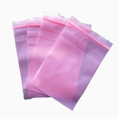 Antistatic ESD Polyethylene Zip Bags, Pink, 0.15 mm Thick, 10 x 15 cm, 100-Pack