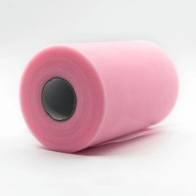 ORGEFY Tulle Roll, 91.4 m, 15 cm, Organza Fabric, WDecor, White Tulle Decoration Roll, Parties and Events, Engagement, 10 Light Pink
