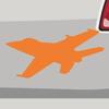 Jet Aircraft Army Plane Decal – Orange, 20 × 10 cm view 2