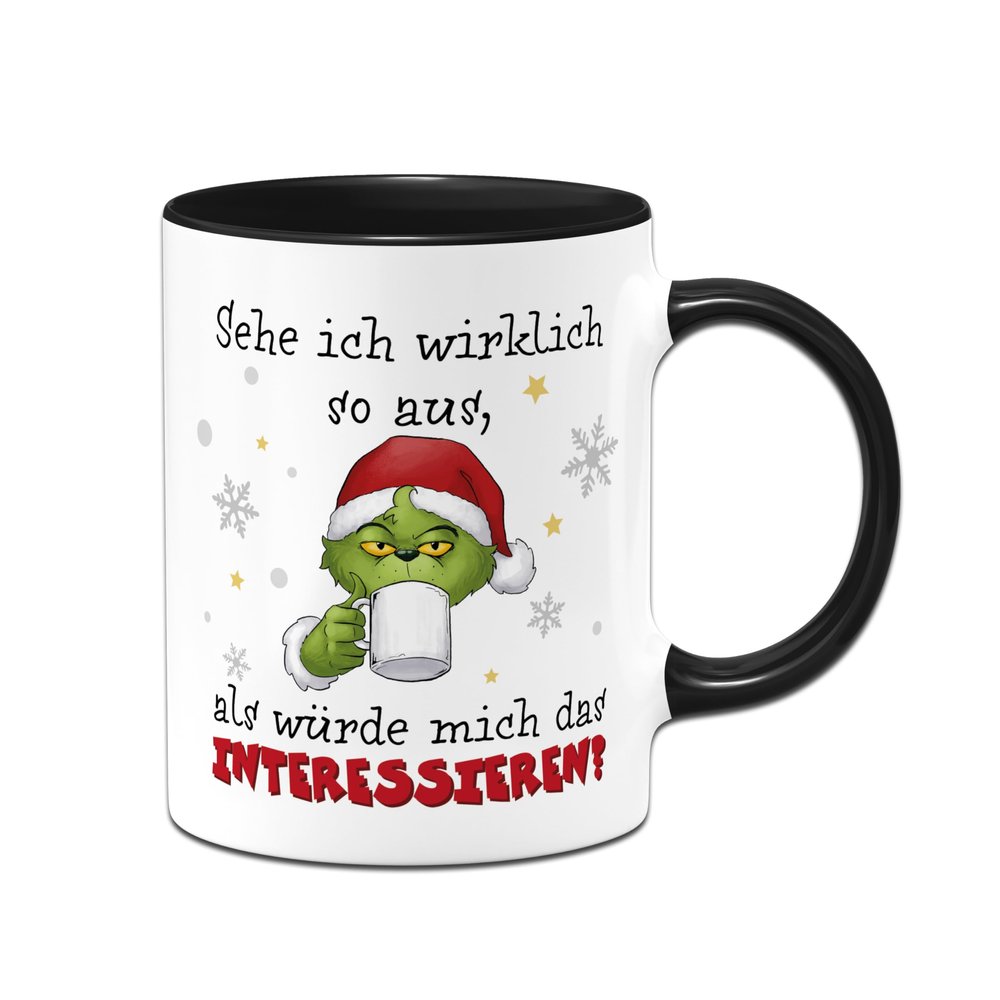 Tassenbrennerei Grinch Mug – Do I Really Look Like I Care? (Black)