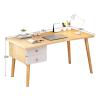 Modern Computer Desk with 2 Drawers for Home Office, White, 99 cm view 2