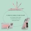 YJWANDO Portable Lamp Holder with Adjustable Phone Stand, Baseball Wood Print view 3