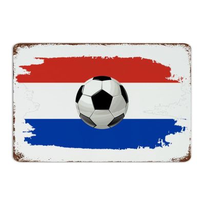 Retro Metal Sign, Paraguay Soccer Theme, Vibrant Colors, 20.3 x