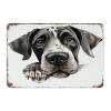 Personalized Metal Tin Sign with “Peeking Great Dog” Text, Customizable, Garden Signs, 3D Art, Pet Dog Portrait, Wall Decor, Aluminum Sign for Living Room view 1