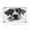 Personalized Metal Tin Sign with “Peeking Great Dog” Text, Customizable, Garden Signs, 3D Art, Pet Dog Portrait, Wall Decor, Aluminum Sign for Living Room view 2